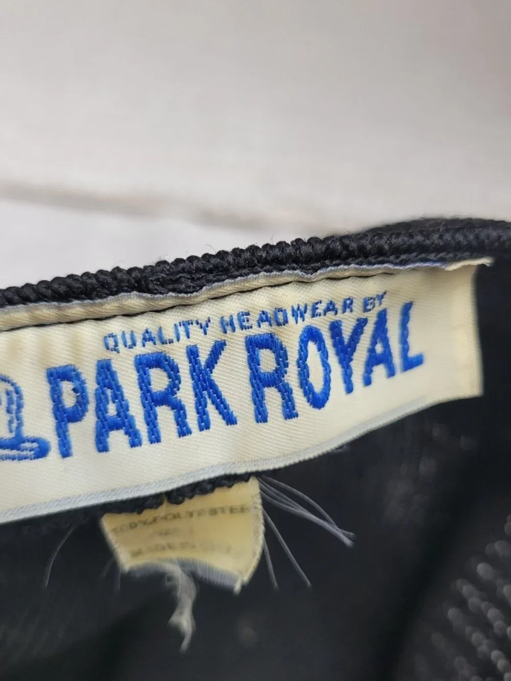 Park Royal Quality Headwear Black Cap Hat breathable crochet 60s vtg brim Retro